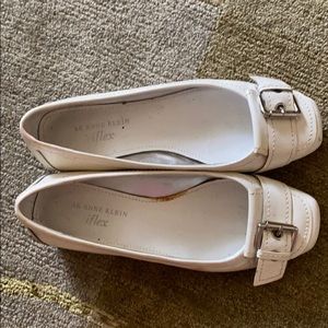 Anne Klein iflex White Buckle Flats